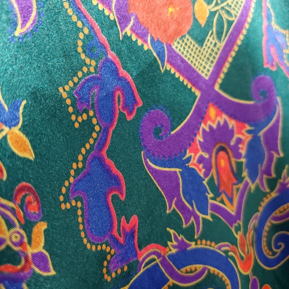 Vintage Victoria Secret Gold Label Paisley Satin Night Gown Wrap Robe - Picture 7 of 7